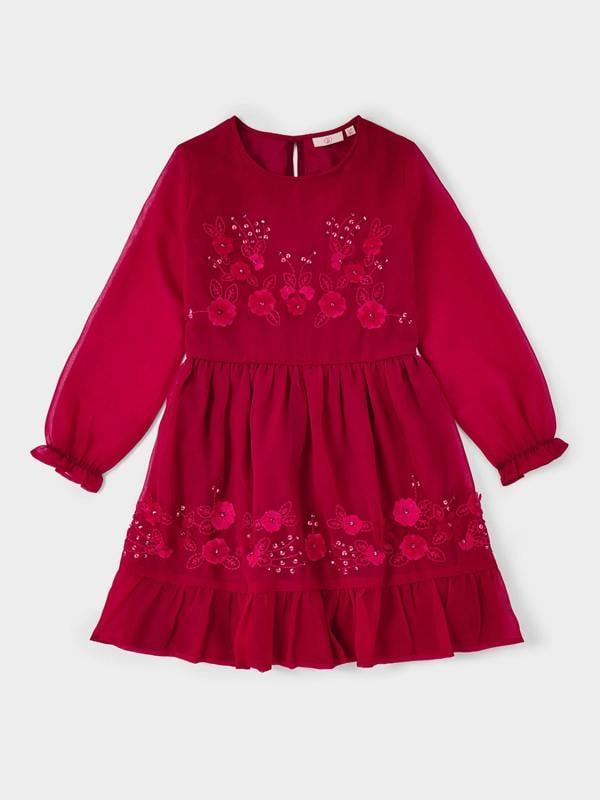 GWD Flora Red Applique Flower Dress