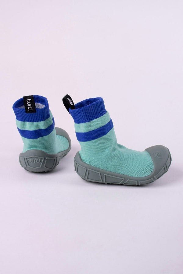 Turtl Kids' Recycled Indoor Outdoor Sock Shoes in Aqua