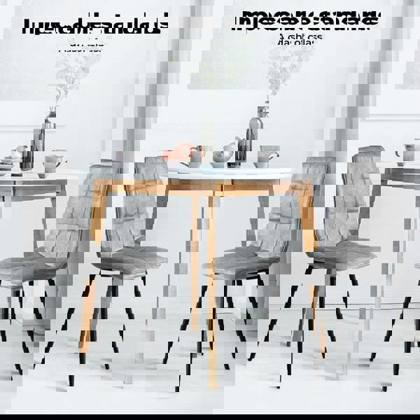 Levede Padded Dining Chairs Faux Leather for Kitchen Home Office - Set of 4