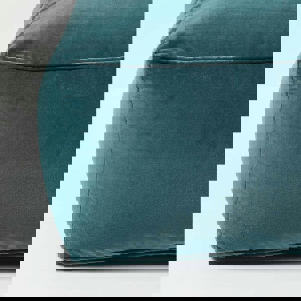 HOMESCAPES Velvet Pouffe Bean Cube