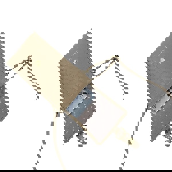 Assots London 'PETRA' Khaki Croc Real Leather Mobile Phone Crossbody Bag