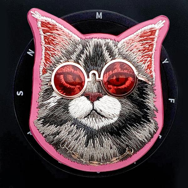 Nimmy Friends Nimmy Glasses Cool Cat Face Case with Detachable MagSafe Grip Stand for iPhone 17 Pro Max 6.9" Black Pink - N-YJKM-CXZJ-IP17-PRO-MAX-018