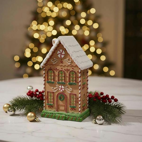 Garden Greatness Gingerbread Candy Cane House Ornament