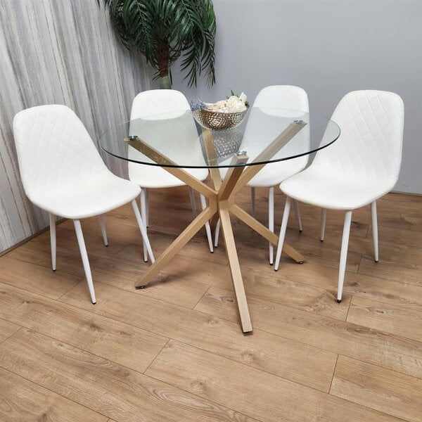 Kosy Koala Forest Round Glass Table + 4 white gem