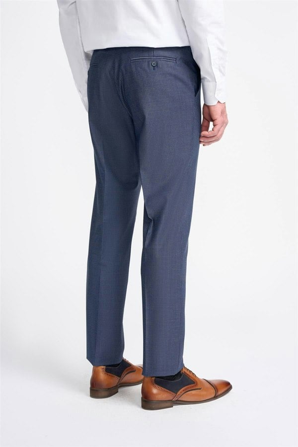 House of Cavani Bond Check Trouser - Navy