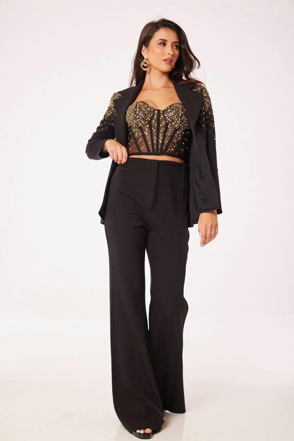 LuvForever Black Jewelled 3-Piece Suit