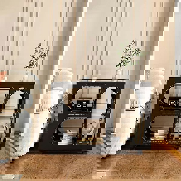 Thaddeus Trolley Style Side Table, Wood-Weilai Concept-Weilai Concept