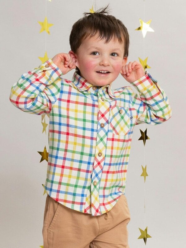 Kite Boys Organic Rainbow Check Shirt