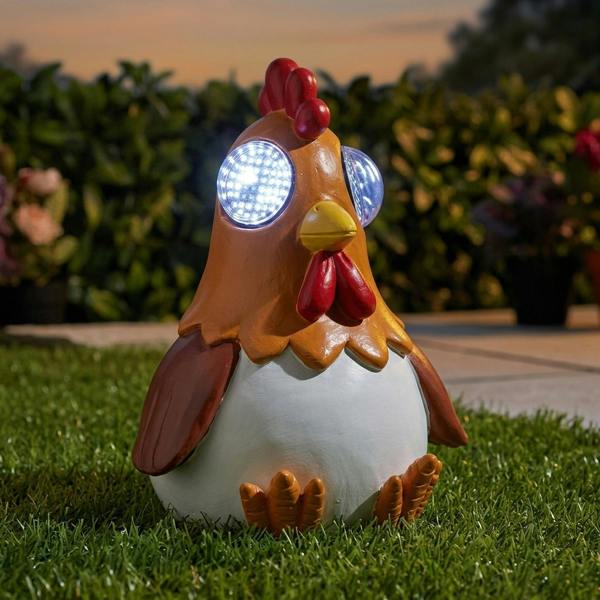 Garden Greatness Blinkin' Rooster Solar Garden Light