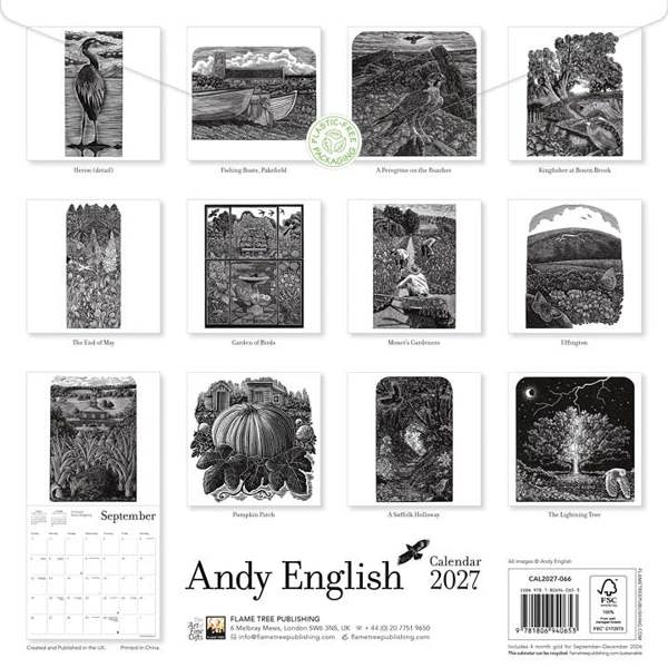 Andy English Calendar 2027, Wall Calendars, Month To View, Art, Gift