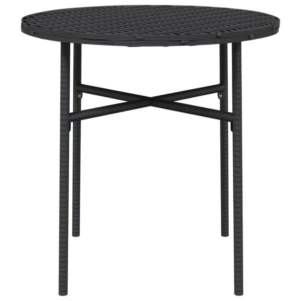 Berkfield Tea Table Black 45 cm Poly Rattan