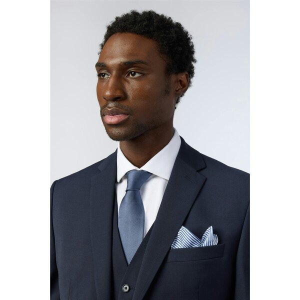 Alexandre Silver Alexandre Tailored Fit Navy Wool Blend Stretch Jacket