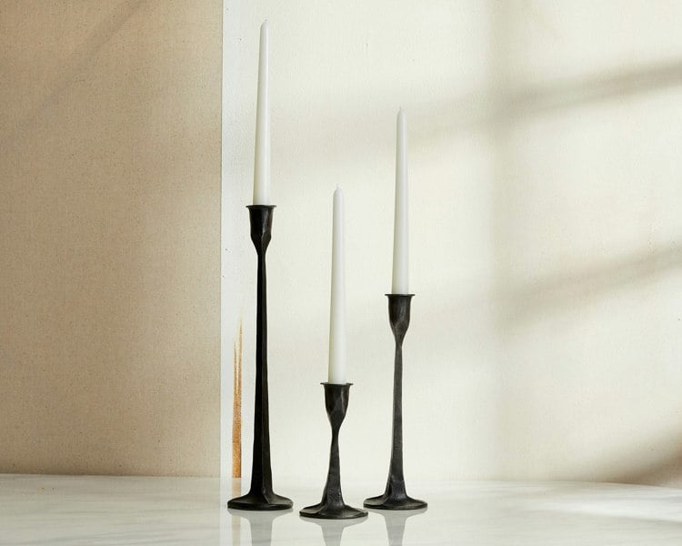 Rustic Black Iron Candle Holders Set What a Host Home