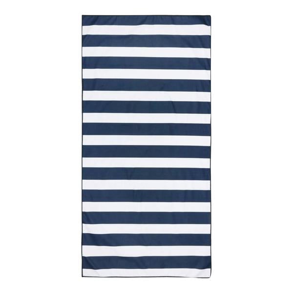 Regatta Striped Microfibre Beach Towel - White/Navy
