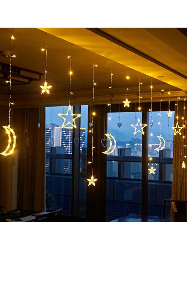 Indoor / Outdoor Star and Moon LED Curtain Lights