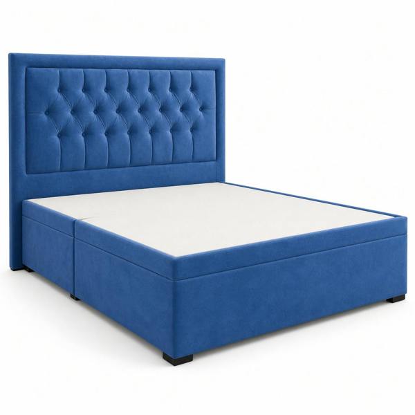 Great British Beds Princess Divan Ottoman Bed - Blue Plush