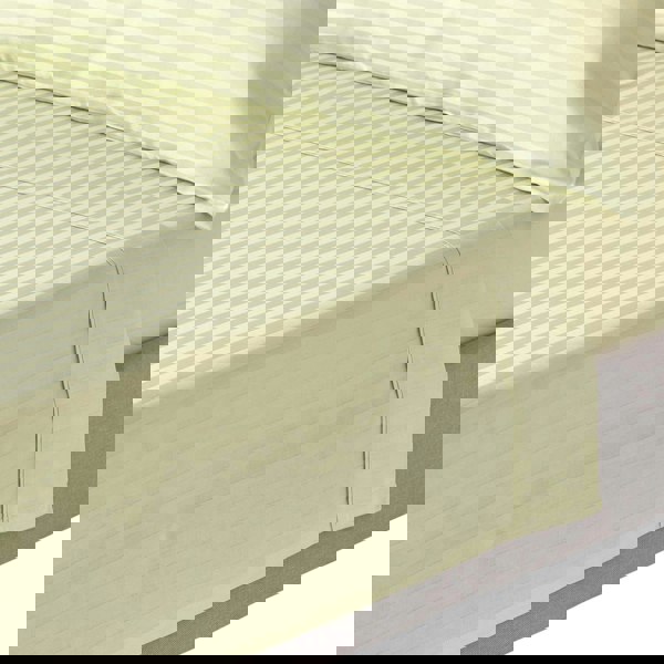 HOMESCAPES Silky 330 TC Egyptian Cotton Satin Stripe Flat Sheet