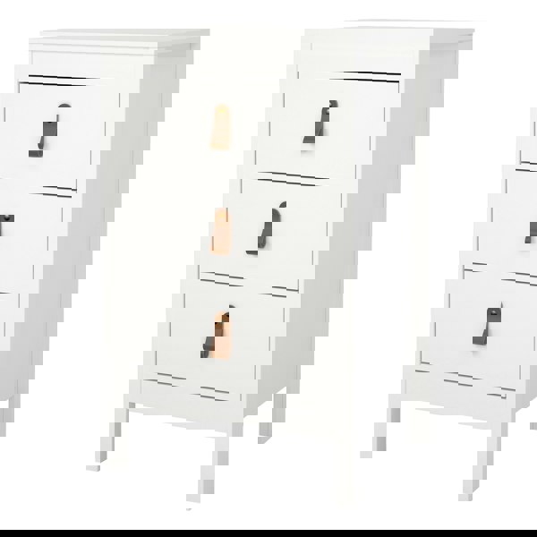 Furniture To Go Barcelona Bedside Table 3 Drawers in White