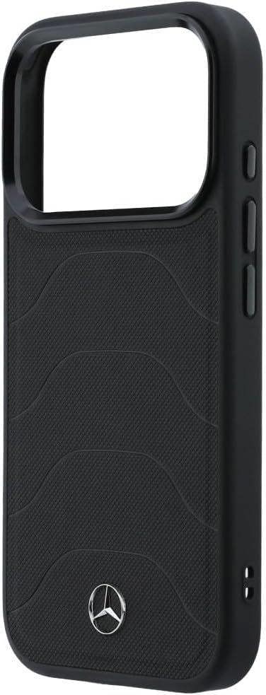 Mercedes Benz Bow Line Leather Case with MagSafe for iPhone 17 Pro 6.3" Black - MEHMP17L25PMERCK