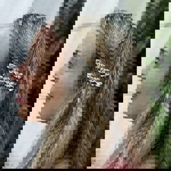 Gold Alligator Sparkly Hair Slides, Gold Hair Slides, Sparkly Hair Clips, Gold Hair Clips