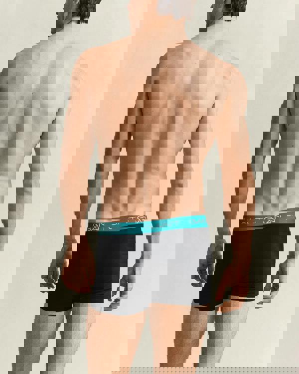 GANT 3-Pack Mens Trunks with Multi Coloured Waistbands - 5 Black