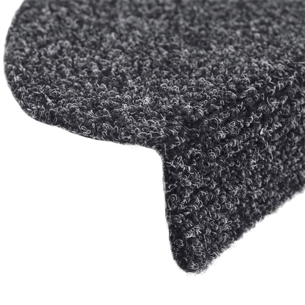 Berkfield 15pcs Self-adhesive Stair Mats Needle Punch 65x21x4cm Dark Grey