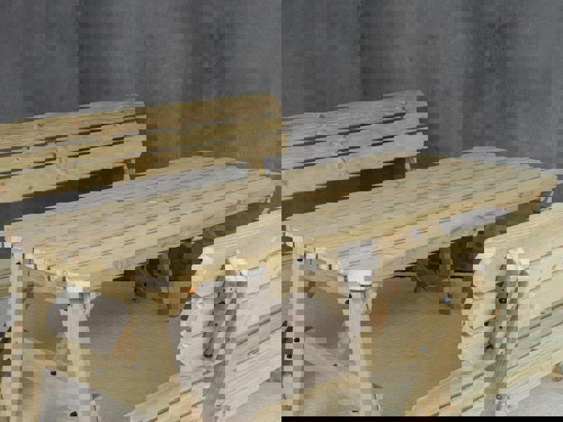 Victoria Rounded Picnic Table and Benches Set With Backrest - Wooden Outdoor Dining Set for Gardens and Patios