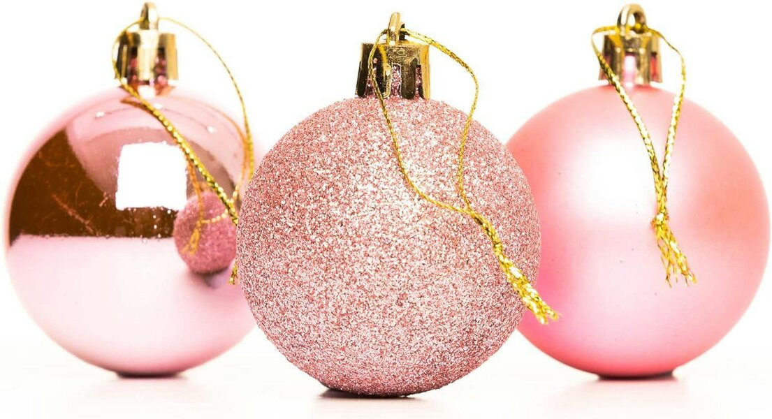 Shatchi Shatterproof Pale Pink Christmas Baubles – 10cm Pack Sizes for Trees and Seasonal Decorating