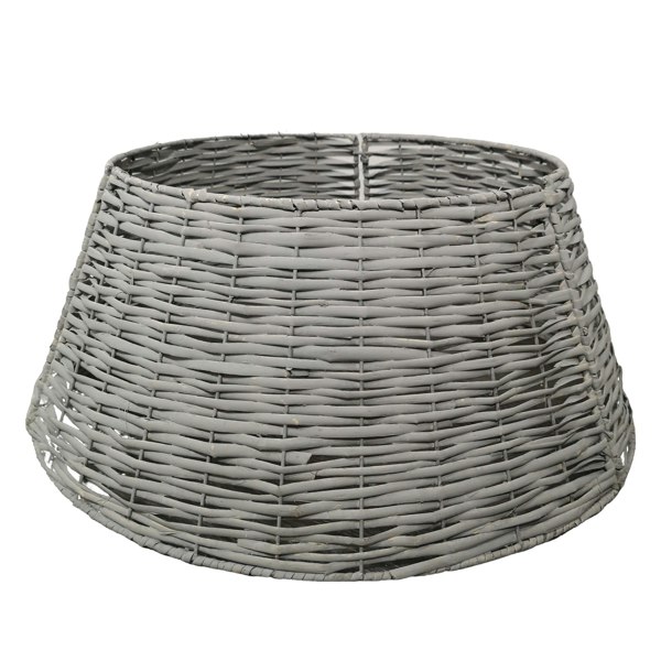 Samuel Alexander 40/58cm Samuel Alexander KD Willow Christmas Tree Skirt Wicker Rattan- Medium Light Grey