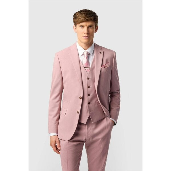 Antique Rogue Slim Fit Blake Pink Plain Jacket