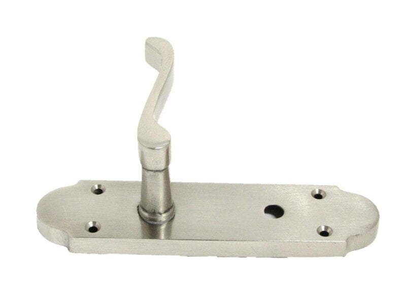 EDH Door Hardware Satin Nickel Bathroom Door Handle – Epsom Style Victorian Scroll Privacy Lever