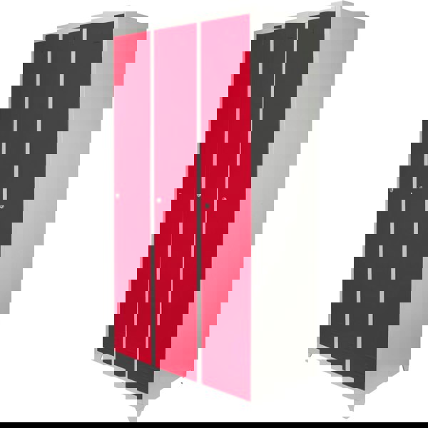 Monstershop Metal Storage Lockers - Three Doors Wide, Red