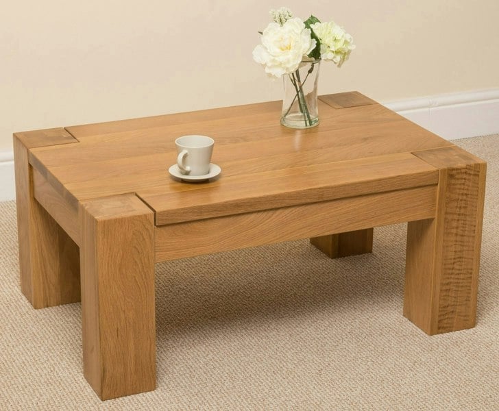 That's Furniture Kuba Chunky Oak Coffee Table for Living Room - 90cm