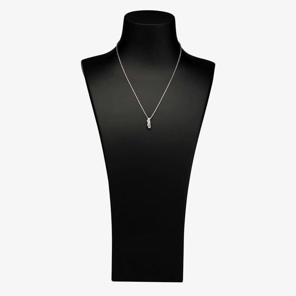 T. H. Baker Silver Cubic Zirconia Twin Row Pendant and Earring Set SET11971