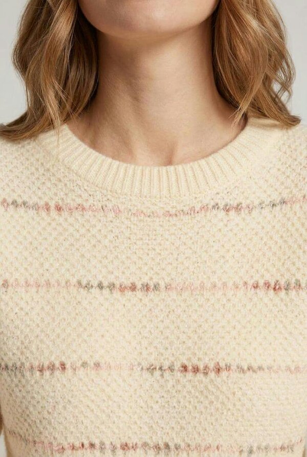 Izabel London Striped Textured Drop Shoulder Jumper