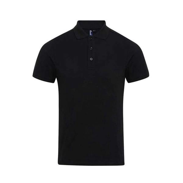 Premier Mens Coolchecker Plus Piqu Polo Shirt - Black