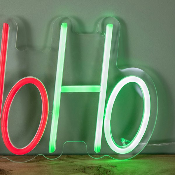 Samuel Alexander 40cm x 18cm Light up Ho Ho Ho Christmas Neon Flex Hanging Sign