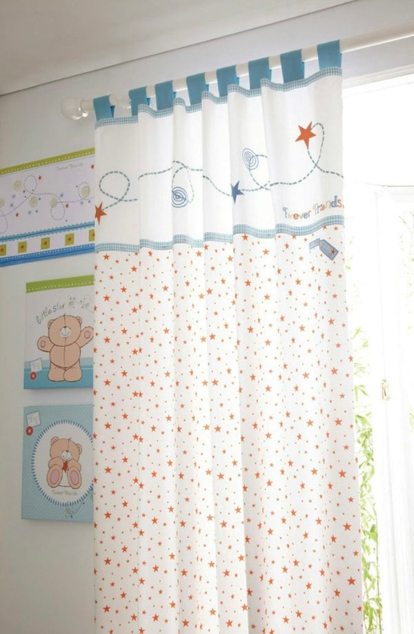 My Little World Forever Friends Tab Top Curtain Pair - Blue