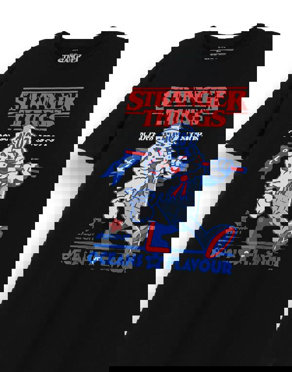 Stranger Things Unisex Black Scoops Short Sleeved T-Shirt