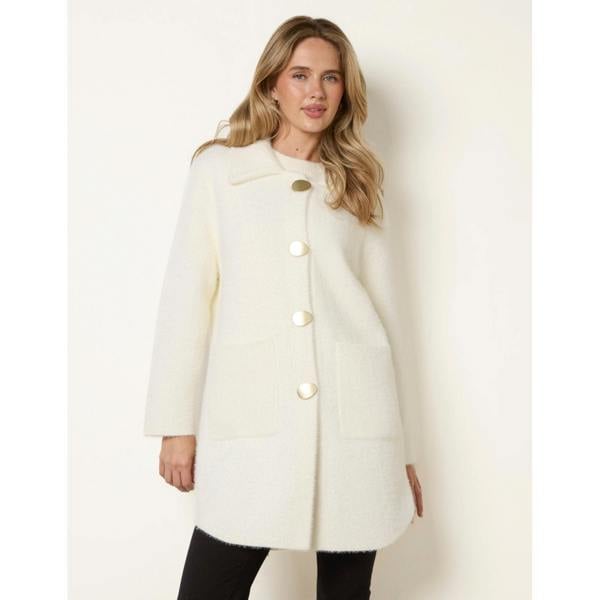 Blue Vanilla Overcoat With Classic Collar