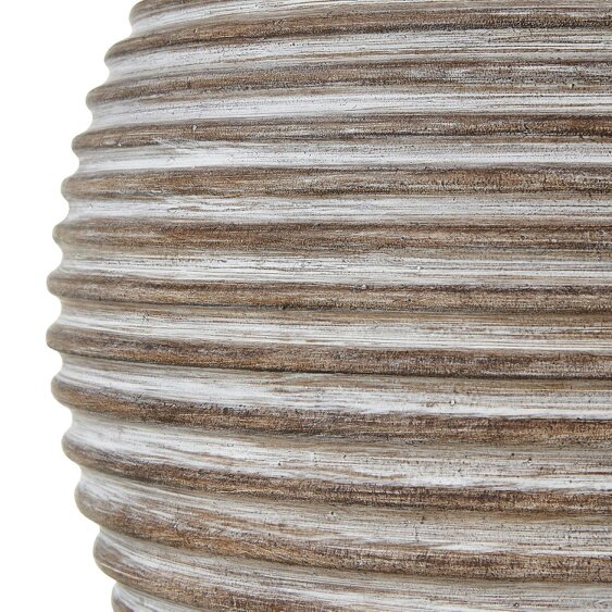 Wyld Haus Montesori Earthy Ribbed Handmade Table Lamp With Cream Linen Shade