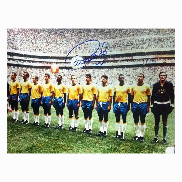 Unbranded Carlos Alberto signed 1970 World Cup Final team photo — Unframed