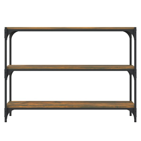 Berkfield Book Cabinet Smoked Oak 100x33x70.5 cm Engineered Wood and Steel