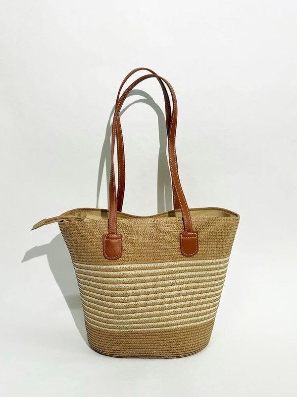 Large Two Tone Beach Tote Bag - svnx