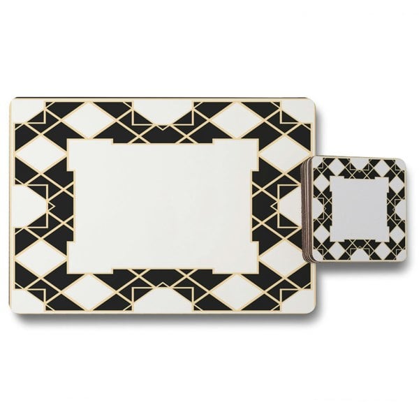 New Product Art Deco Diamond Border (Placemat & Coaster Set)  - Andrew Lee Home and Living