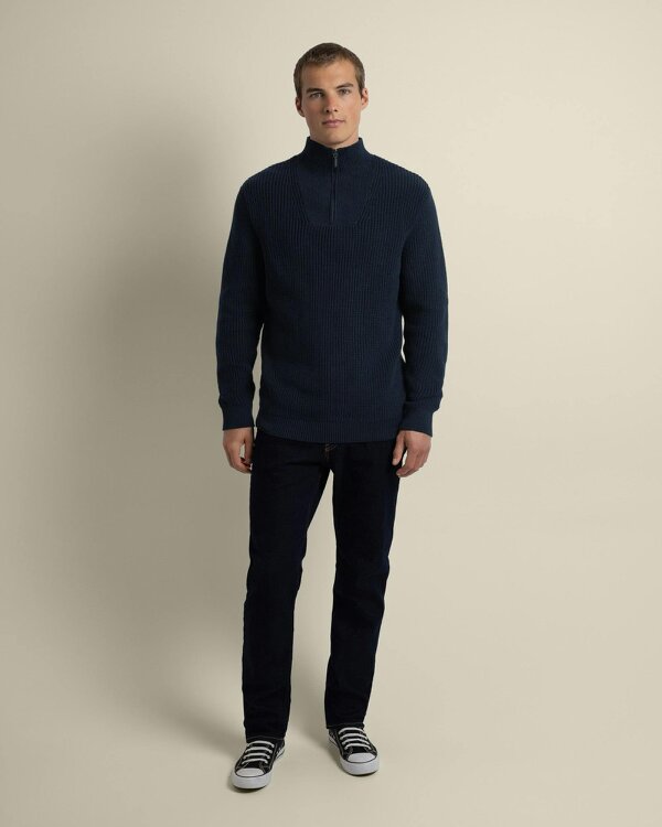 Larsson & Co Rib Panel Knitted 1/4 Zip Sweater