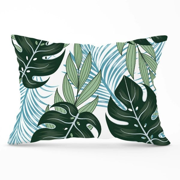 Warren Reed Tropical Pattern With Bright Plants And Flowers Cushions