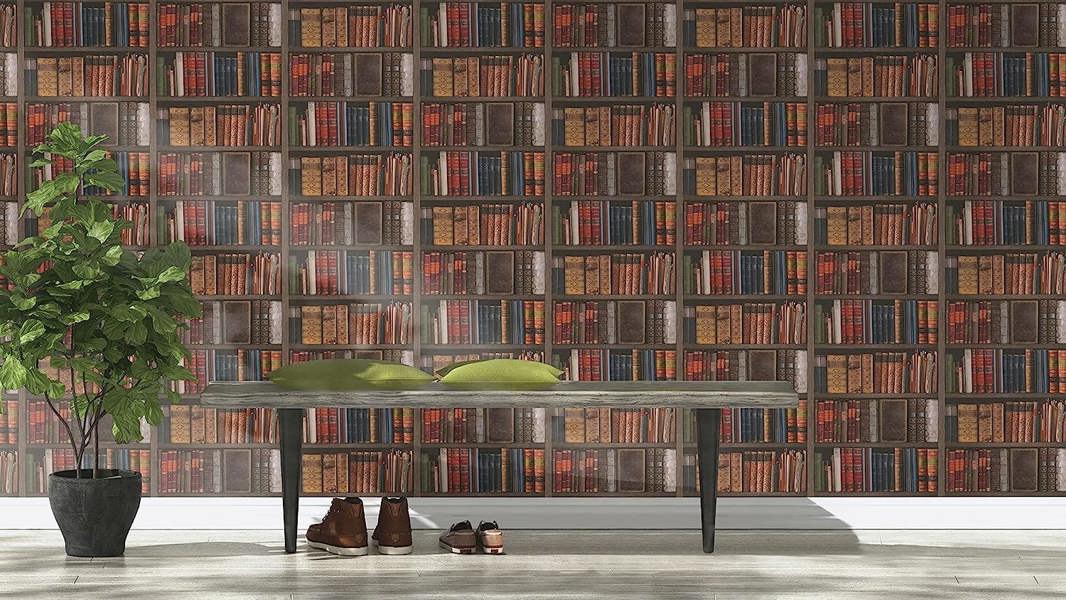 Library Books Dark Multi Wallpaper - Rs image 4