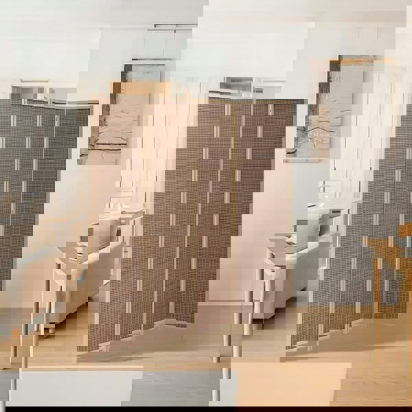 2 Style Bamboo Woven 4-Panel Folding Room Divider Room Dividers Living and Home
