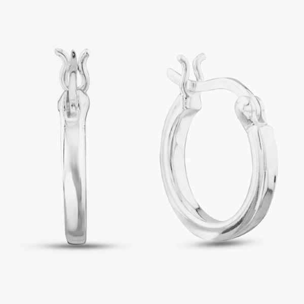 T. H. Baker Sterling Silver 15mm Square-Tube Hoop Earrings 8.53.9259